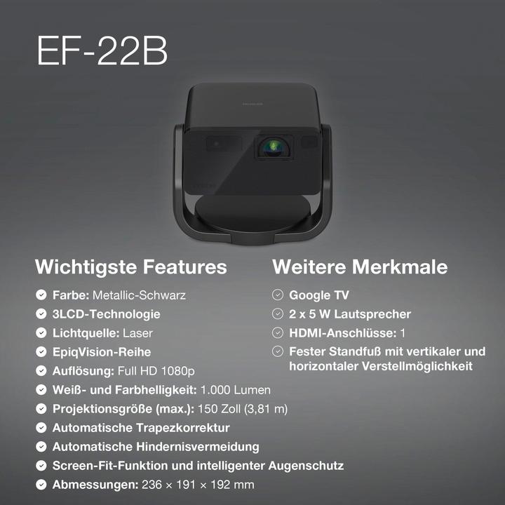 Productafbeelding Epson EF-22B (Volledige HD, 1000 lm)