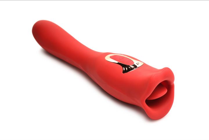 Immagine prodotto XR Brands Vibratore Lickgasm Kiss + Kiss a doppia faccia - Rosso
