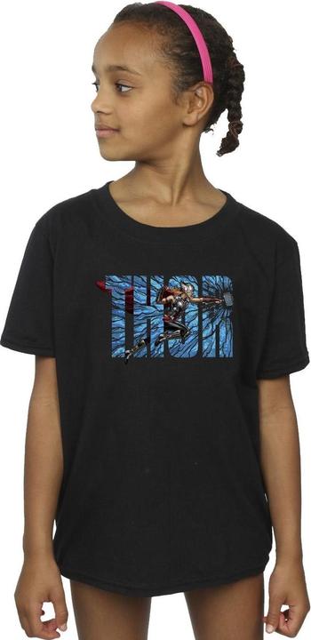 Actual product image Girls Thor Love And Thunder Smash Cotton T-Shirt (152, 158)