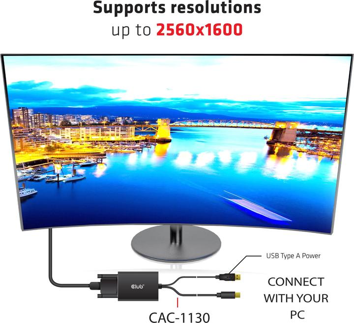 Image du produit Club 3D CAC-1130 (USB-A, Mini DP, 6.10 cm)