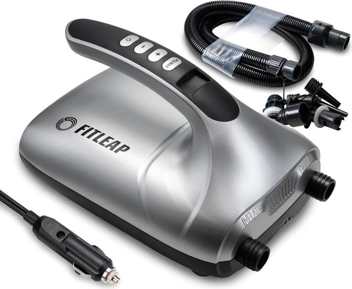 Fitleap SUP Pumpe Elektrisch 20 PSI, 12V Pumpe, 2-in-1 Inflation & Deflation