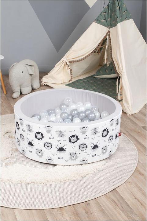 Actual product image Knorrtoys Ball pool soft - "Cute Animals" - 150 balls grey/white/transparent (approx. 7 cm)