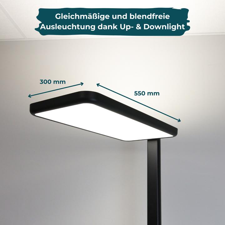 Immagine prodotto Luxula LED Büro-Stehleuchte, Up/Down, schwarz (7000 lm)