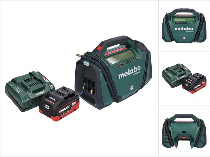 Immagine prodotto Metabo AK 18 Compressore multi batteria 18 V 11 bar + 1x batteria 5,5 Ah + caricatore (11 bar, 0 l)