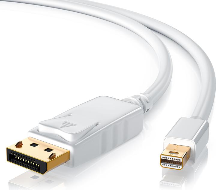 Produktbild CSL Mini DisplayPort zu DisplayPort Kabel - Audio Video Kabel - FullHD - kompatibel Apple Lenovo Surface (2 m, DisplayPort)