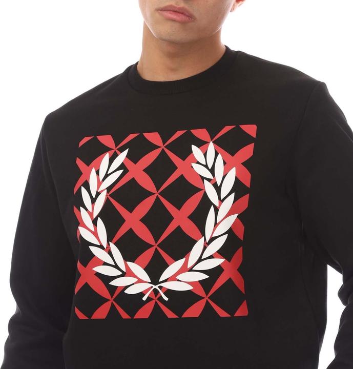 Actual product image Fred Perry Mens Cross Stitch Crew Neck Sweatshirt (S)