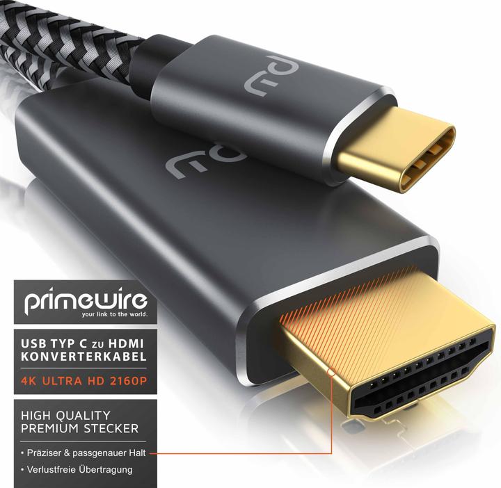 Image du produit Primewire HDMI - USB C (1 m, USB Type C, HDMI)