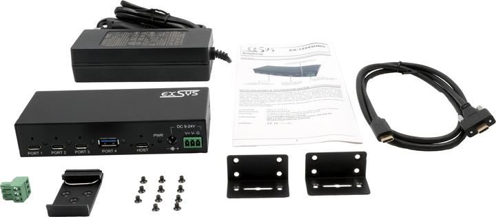 Actual product image Exsys Industrial USB 3.2 Gen 2x1 Hub 4-Port (USB-C, 4 Ports)