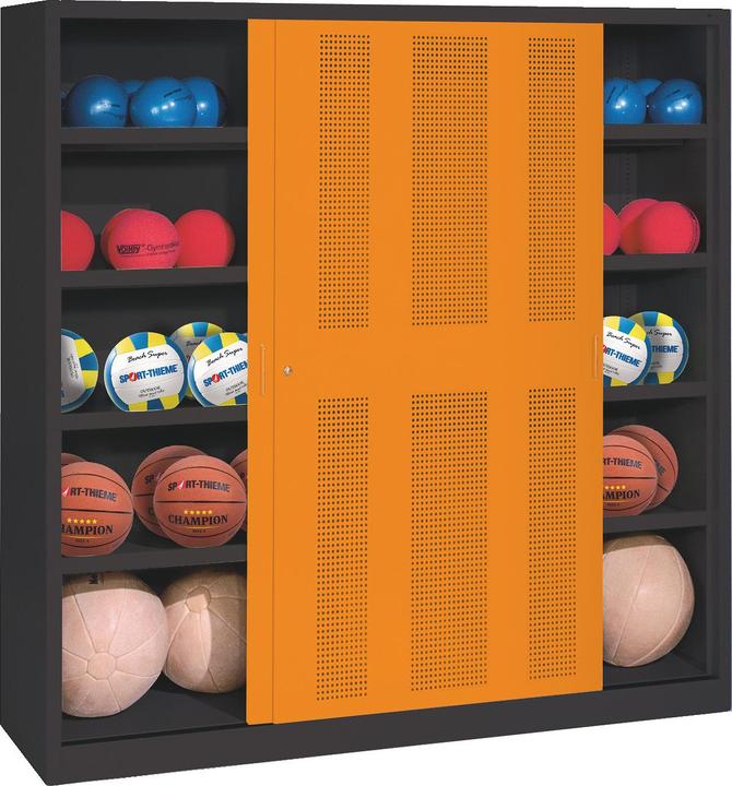 Produktbild C+P Ballschrank (HxBxT: 195x120x50 cm, mit Lochblech-Schiebetüren, Typ 4)