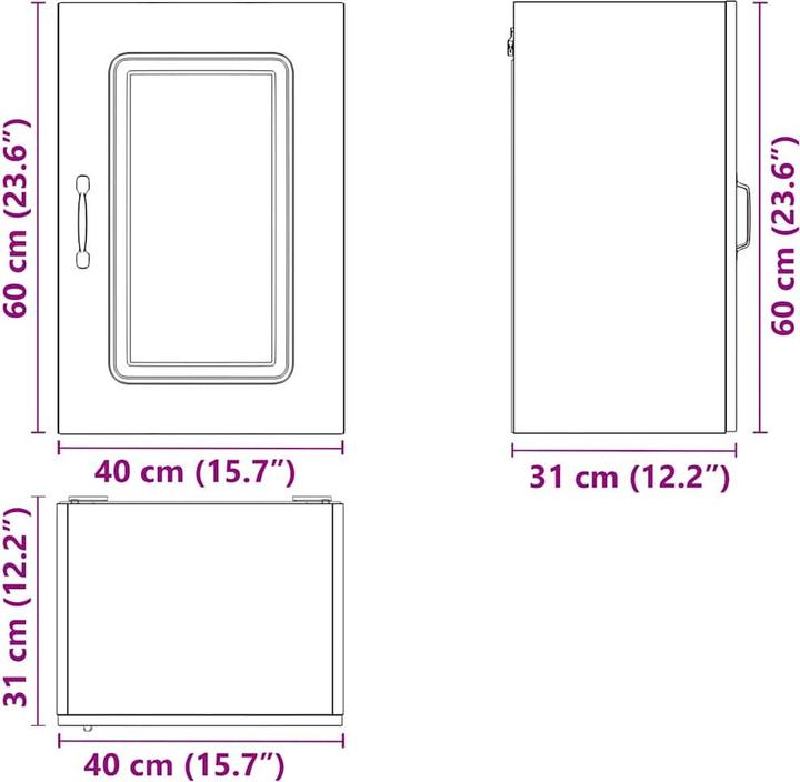 Immagine prodotto VidaXL Parete attrezzata Kalmar White Parete attrezzata in legno Cucina (40 x 31 x 60 cm)