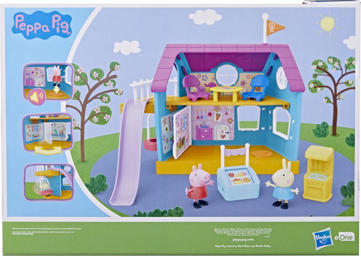 Produktbild Hasbro Peppas Kinder-Clubhaus, Vorschulspielzeug mit Soundeffekten, enthält 2 Figuren und 7 Acces