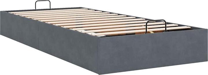 Produktbild VidaXL Ottoman-Bett ohne Matratze Dunkelgrau 90x200 cm Samt (90 x 200 cm)