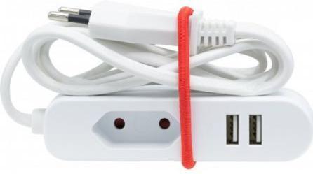 Produktbild Velleman Steckdosenleiste Mit 1 Eurostecker Und 2 Usb-Ports - Ideal Für Unterwegs