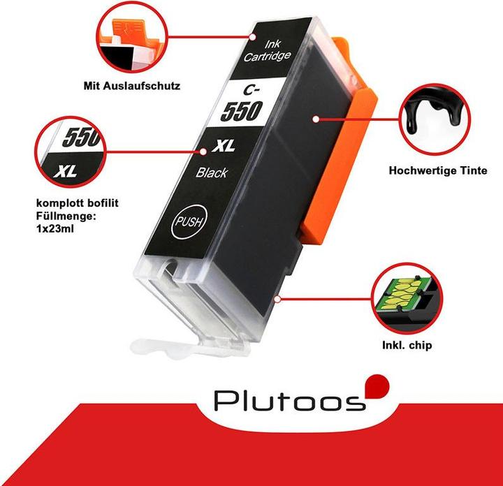 Image du produit Plutoos Cartouche Canon PGI-550 CLI-551 XXL compatible, jeu de 5 couleurs