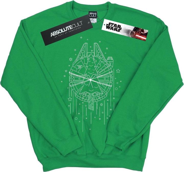 Actual product image Star Wars Mens Millennium Falcon Christmas Tree Delivery Sweatshirt (XL)