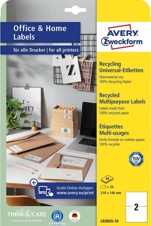 Produktbild Avery Recycling Etiketten, Home Office, Kleinpackung