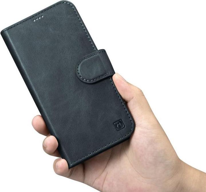 Produktbild iCarer oil Wax Wallet Case 2 in1 Cover iPhone 14 Pro Anti-RFID Leder Flip Case Blau (WMI14220722-BU) (Apple iPhone 14 Pro)
