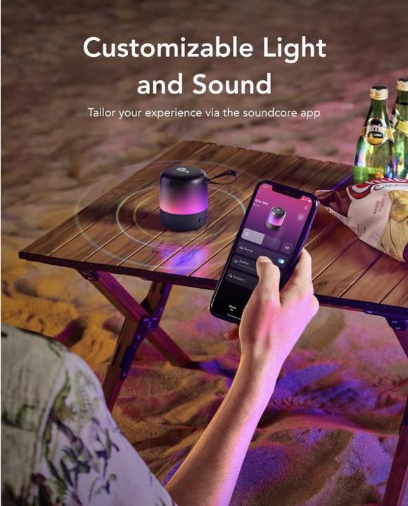 Produktbild soundcore Glow Mini Black (12 h, Batteriebetrieb)