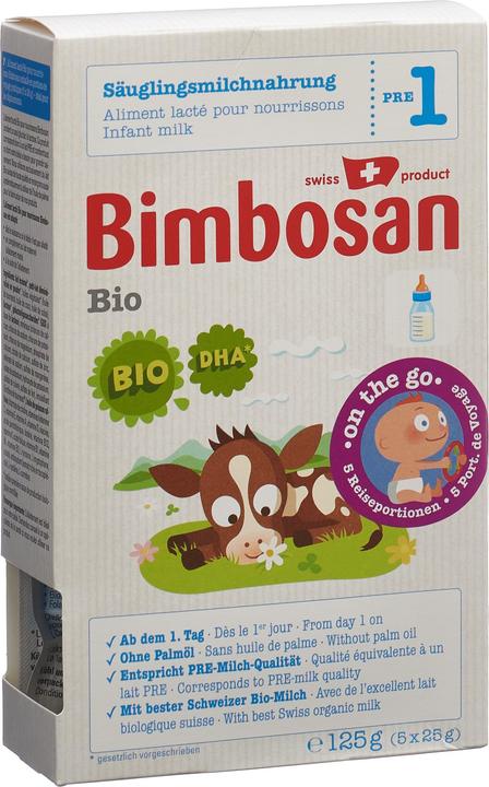 Image du produit Bimbosan Bio 1 Säuglingsmilch Reiseportionen (125 g, dès la naissance)