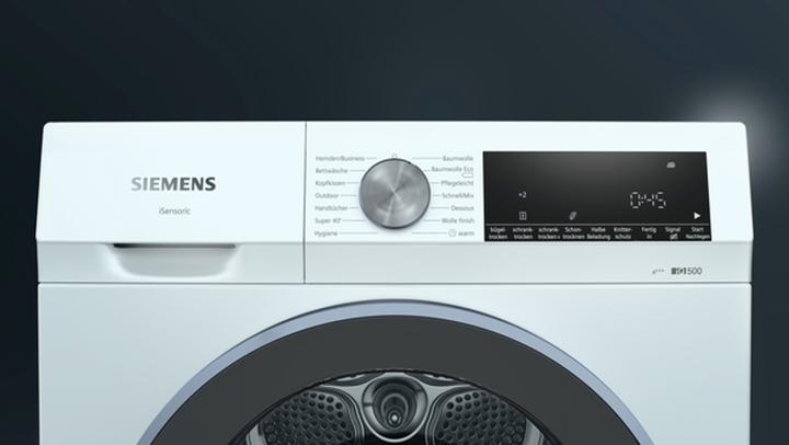 Actual product image Siemens WQ 33 G2 DG0 Heat Pump Dryer A+++ 8kg white (8 kg, Right)