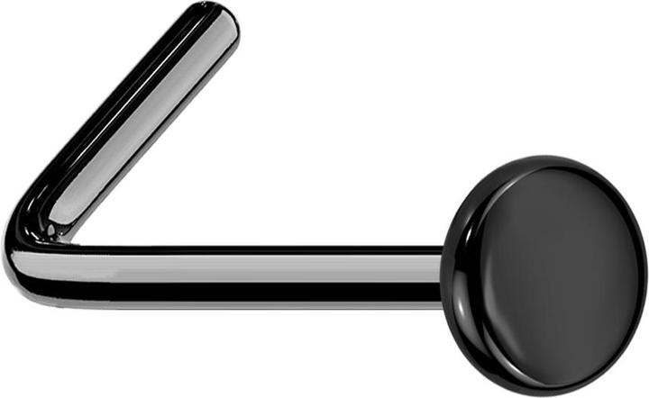 Image du produit Star Piercing Bouchon de nez coudé noir avec assiette (sans laiton, Titane G23)