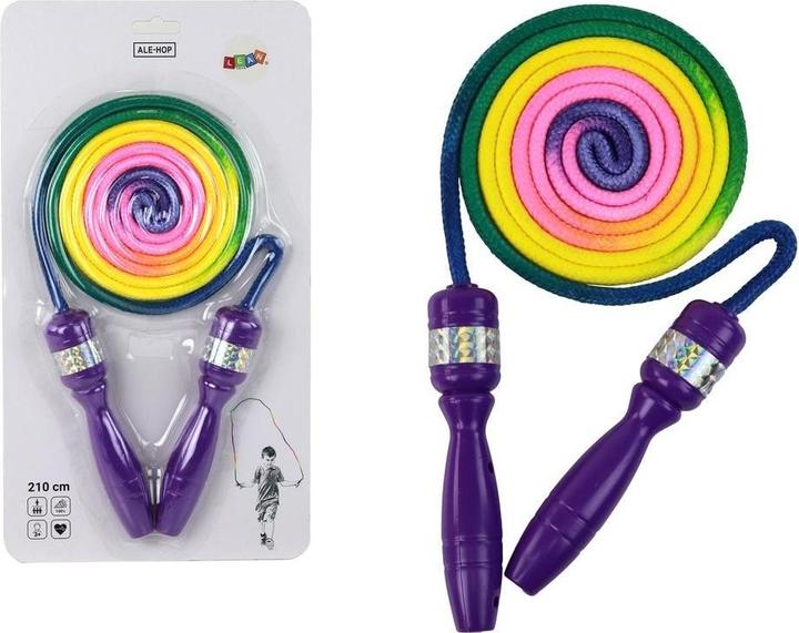 Immagine prodotto Lean Toys Regenbogen-Springseil mit lila Griffen (210 cm)