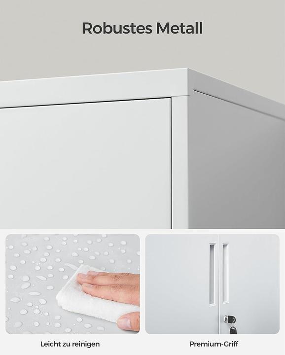 Immagine prodotto Songmics Metall-Lagerschrank 40 x 80 x 90 cm, Weiss (80 x 90 x 40 cm)