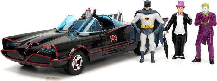 Actual product image Jada Batman diecast model 1/24 5-pack Classic TV Series Batman, Robin, Joker, Penguin & Batmobile