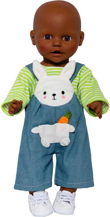 Actual product image Heless Doll dungarees with striped shirt "Bunny Lou", size 28-35 cm