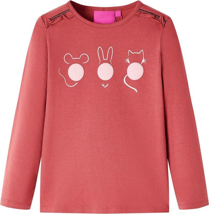 Actual product image VidaXL Children's long-sleeved shirt dark pink 92,Material: 95 % cotton (92)