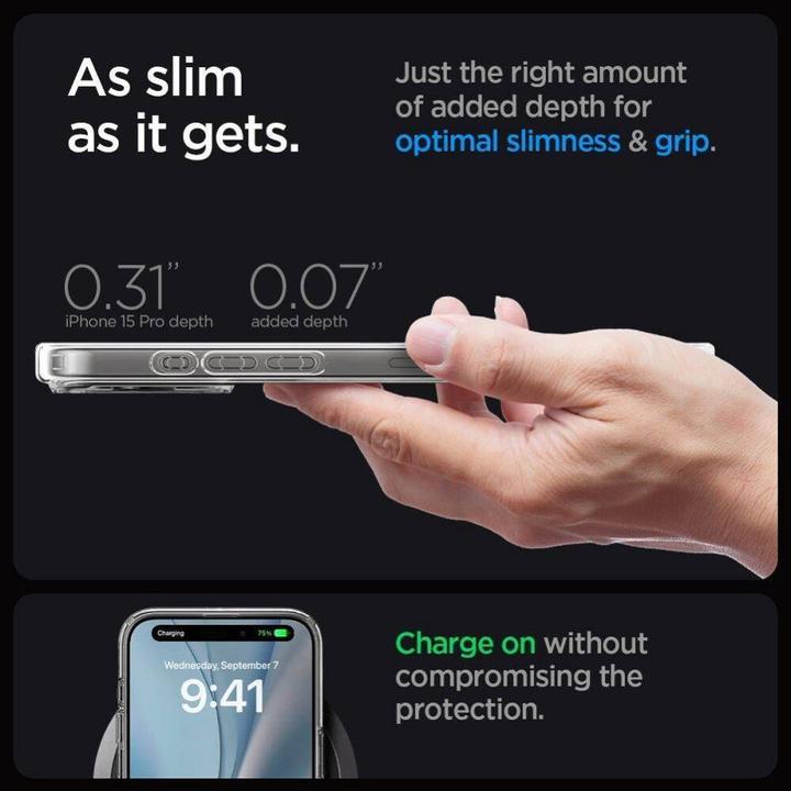 Actual product image Spigen Ultra Hybrid MAG iPhone 16 Pro MagSafe frost black ACS08134 (Apple iPhone 16 Pro)