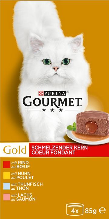 Image du produit Gourmet Poulet et boeuf Gold Melting Heart (Adulte, 4 pcs, 400 g)