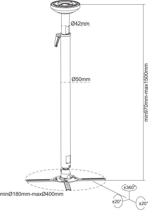 Produktbild Multibrackets M Projector Mount HD 970-1500mm (Decke)