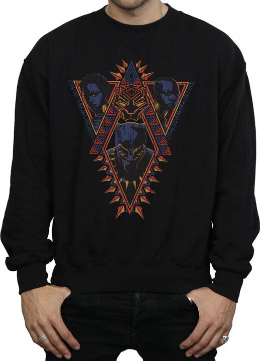 Immagine prodotto Felpa uomo Black Panther Tribal Heads in cotone (L)