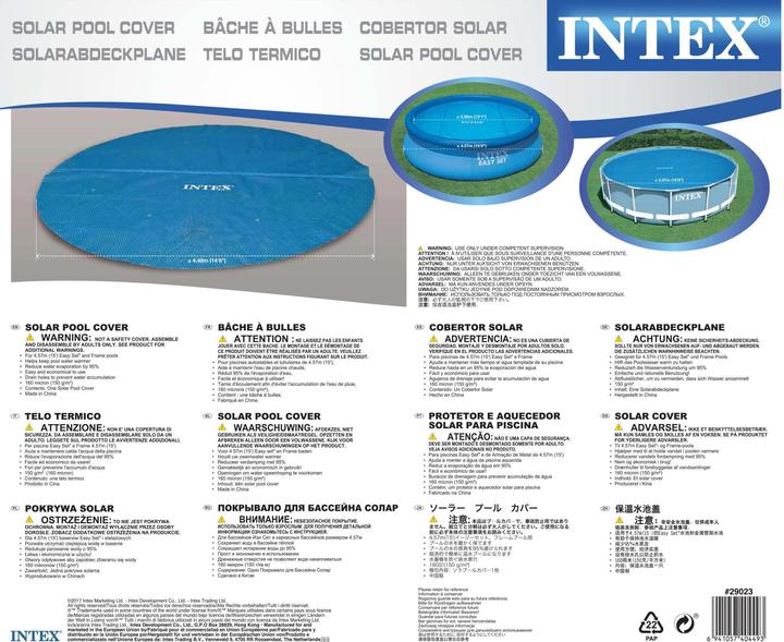 Actual product image Intex Solarabdeckplane für Easy Set Frame Pool