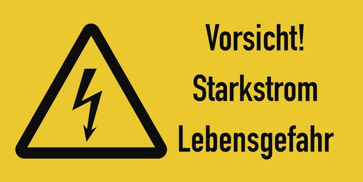 Actual product image Moravia Warning sign Caution! Heavy current Danger to life Foil, 105x52 mm