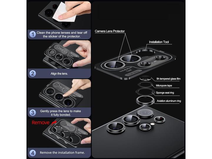 Produktbild Screenguard Kameraschutz Samsung Galaxy S24 Ultra Lens Protector (1 Stück, Samsung Galaxy S21)