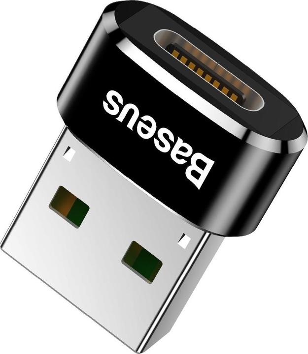 Actual product image Baseus USB Male To Type-C Female Adapter Converter Black (USB-C, 1.70 cm)