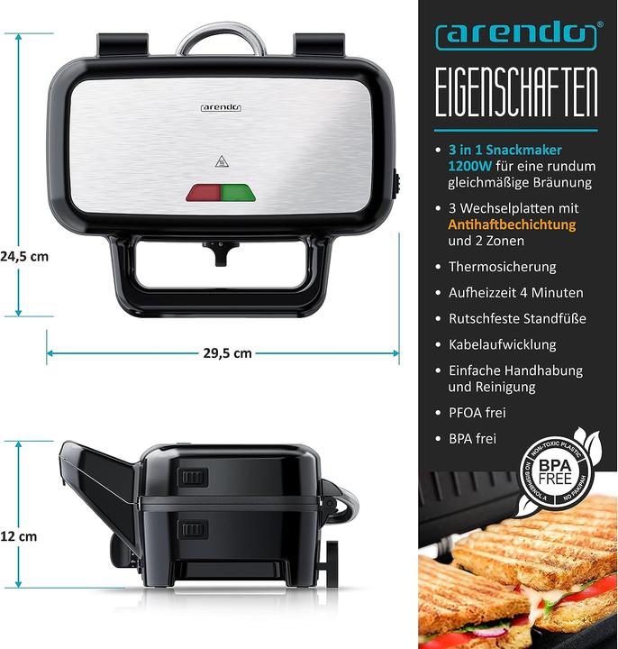 Produktbild Arendo Sandwichmaker