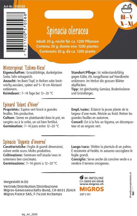Produktbild Do it + Garden Winterspinat 'Eskimo-Riese' 20g (Gemüsesamen)