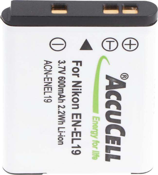 Actual product image AccuCell Battery EN-EL19, COOLPIX S2500, S3100, S4100 (Rechargeable battery)