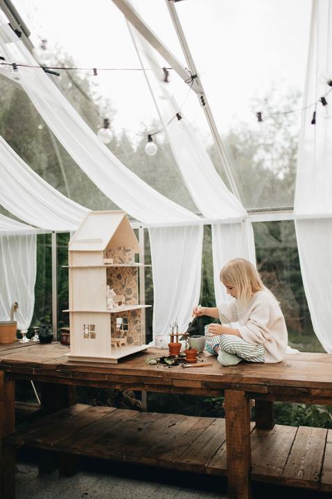 Produktbild Milin Holzpuppenhaus Vintage Flower