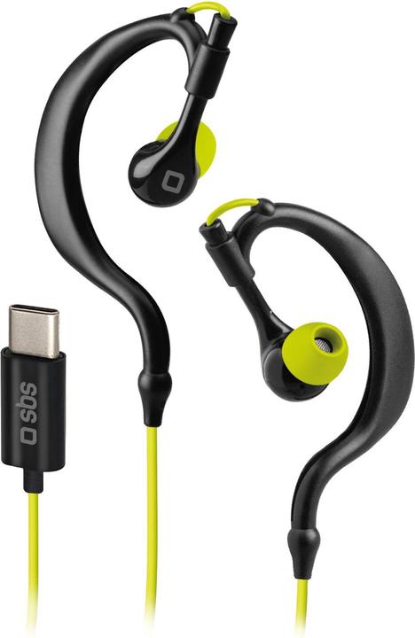 Actual product image SBS SPORT headphones with cable USB-C black/yellow (Cable)