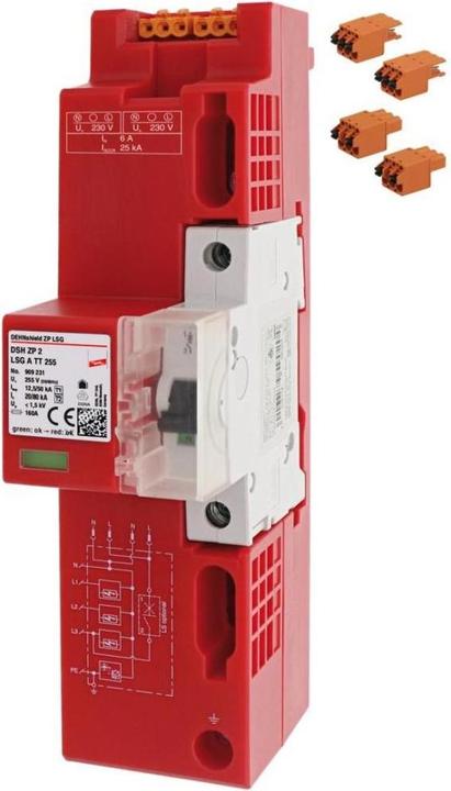 Produktbild Dehn DSH ZP 2 LSG A TT 25 DSH ZP 2 LSG A TT 255 ÜSS Kombi-Ableiter