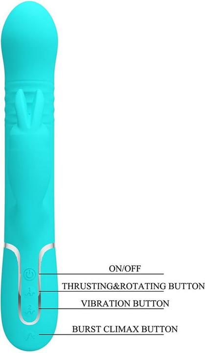 Actual product image Pretty Love Coale Rabbit Vibrator Beads Aqua Green