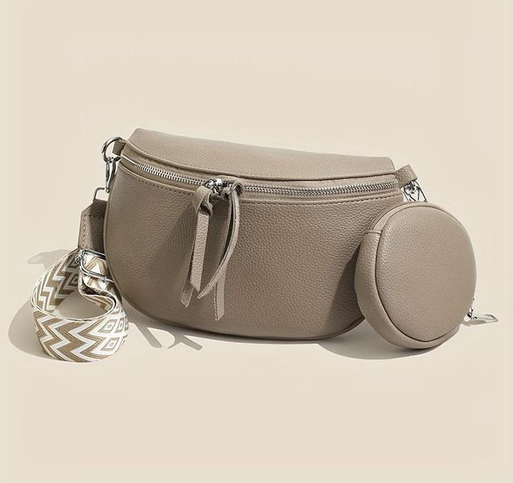 Only-Bags.Store Marsupio crossbody in pelle PU, borsa a tracolla sul petto in stile retrò con tracolla regolabile a
