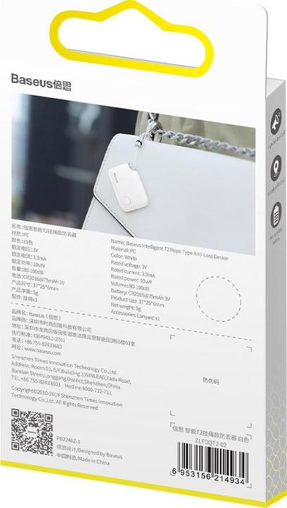 Produktbild Baseus Intelligent T2 ropetype anti-loss device White (Android, iOS)