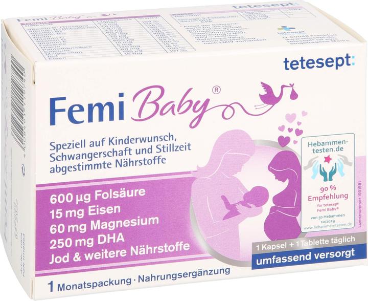 Produktbild Tetesept Femi Baby (60 Stück, Kapseln, Tabletten, 61.80 g)
