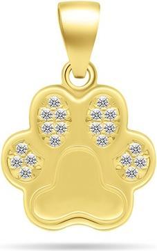 Produktbild Brilio Silver - Playful gold-plated pendant with zircons Paw PT63Y