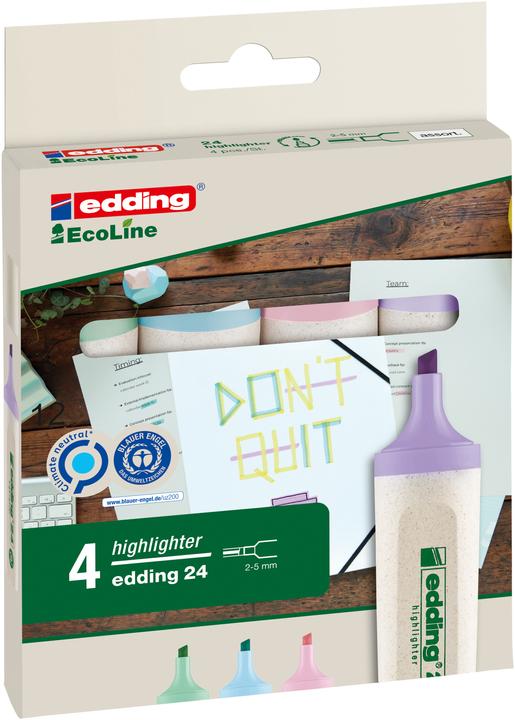 Actual product image Edding Surligneur 24 EcoLine (Pastel pink, Pastel blue, Pastel green, pastel violet, 5 mm, 4 x)